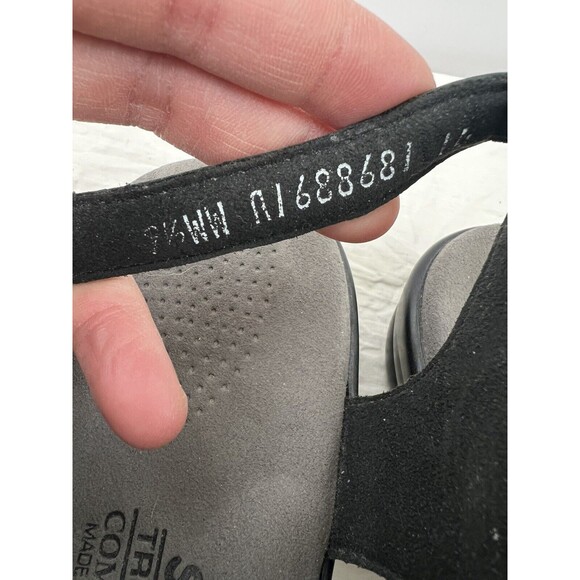 SAS Black Sandals 3 Strap Comfort Open Toe Slingbacks Leather TABBY Sz 9.5WW USA - Picture 10 of 10